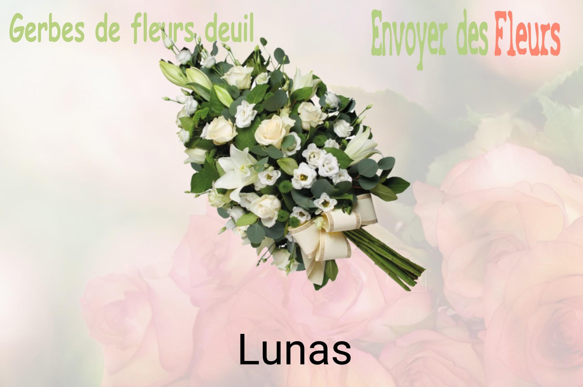 Gerbe de fleurs de deuil livrée à Lunas